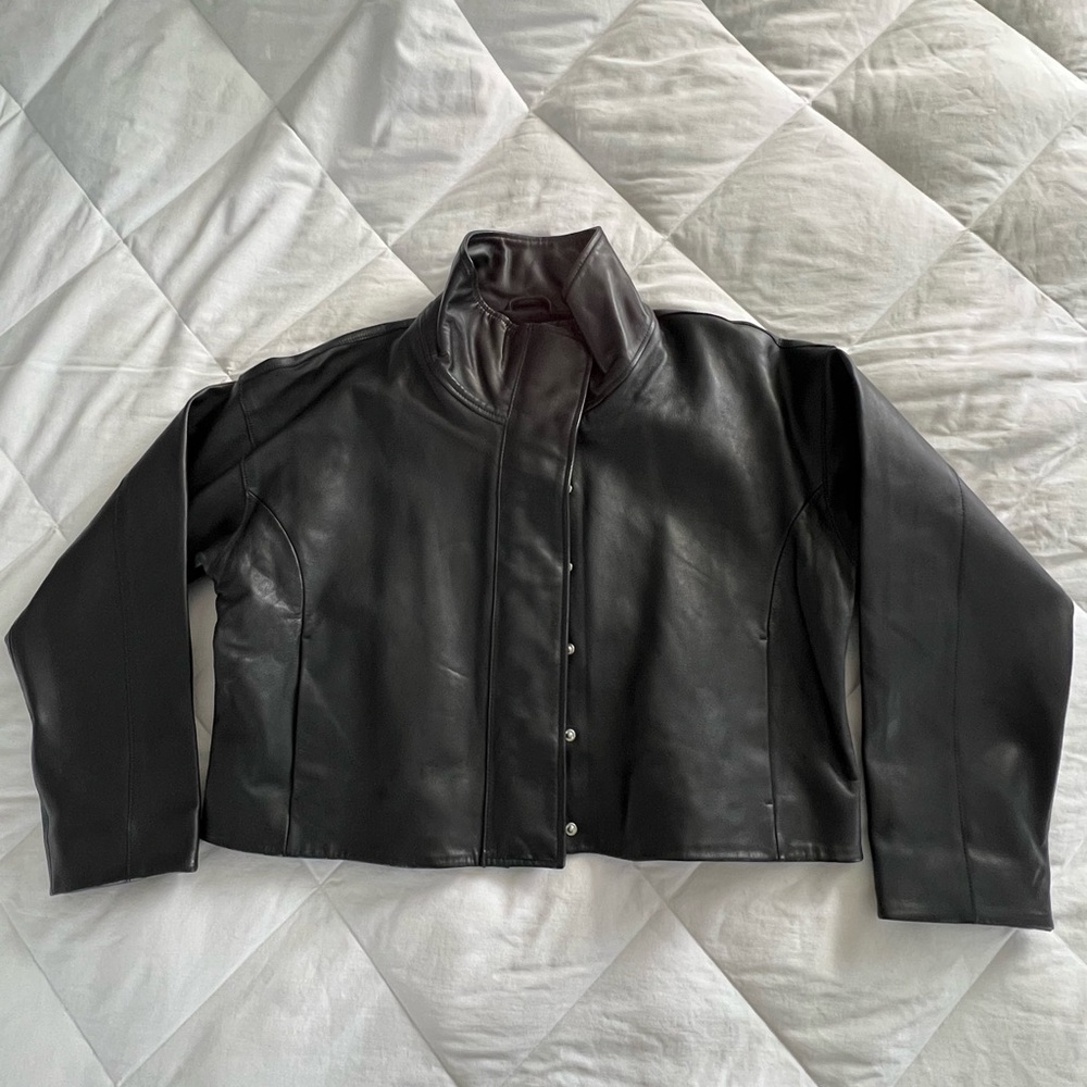 All Saints Ryder Leather Jacket in Black in Size 6
